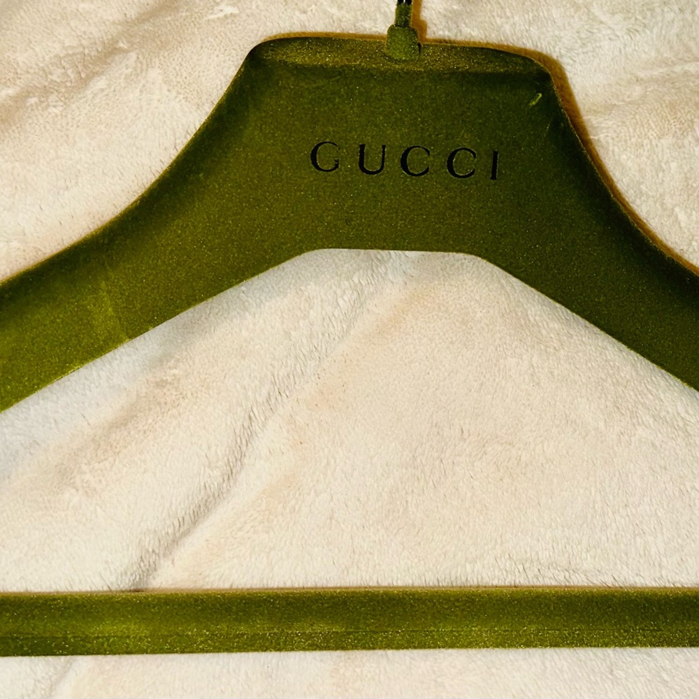 Gucci Red, Crème and Black Asymmetrical Dress with Gucci ivory dress cover. - Picture 6 of 15